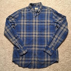 J CREW Mens 2-Ply Cotton Plaid Button Down Soft Wash Shirt